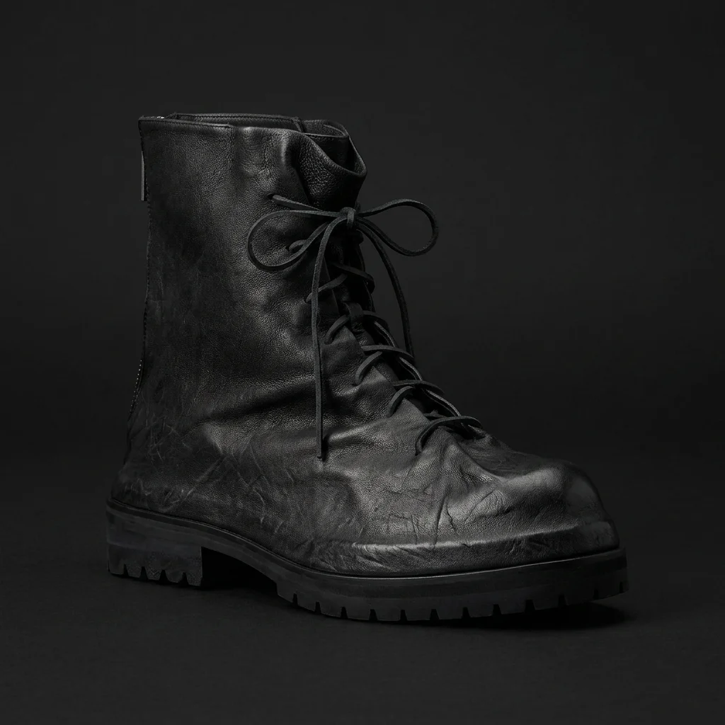 424 Black Laced Up Boots