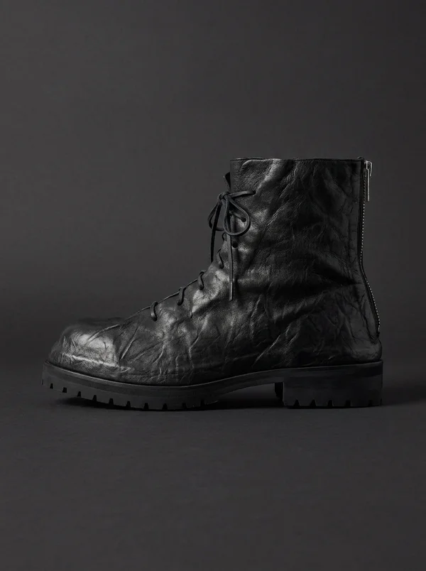 424 Black Laced Up Boots