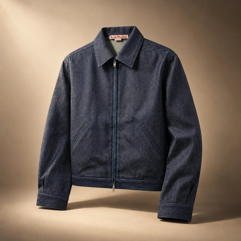 Acne Studios Branded Selvedge Denim Jacket - Indigo Blue