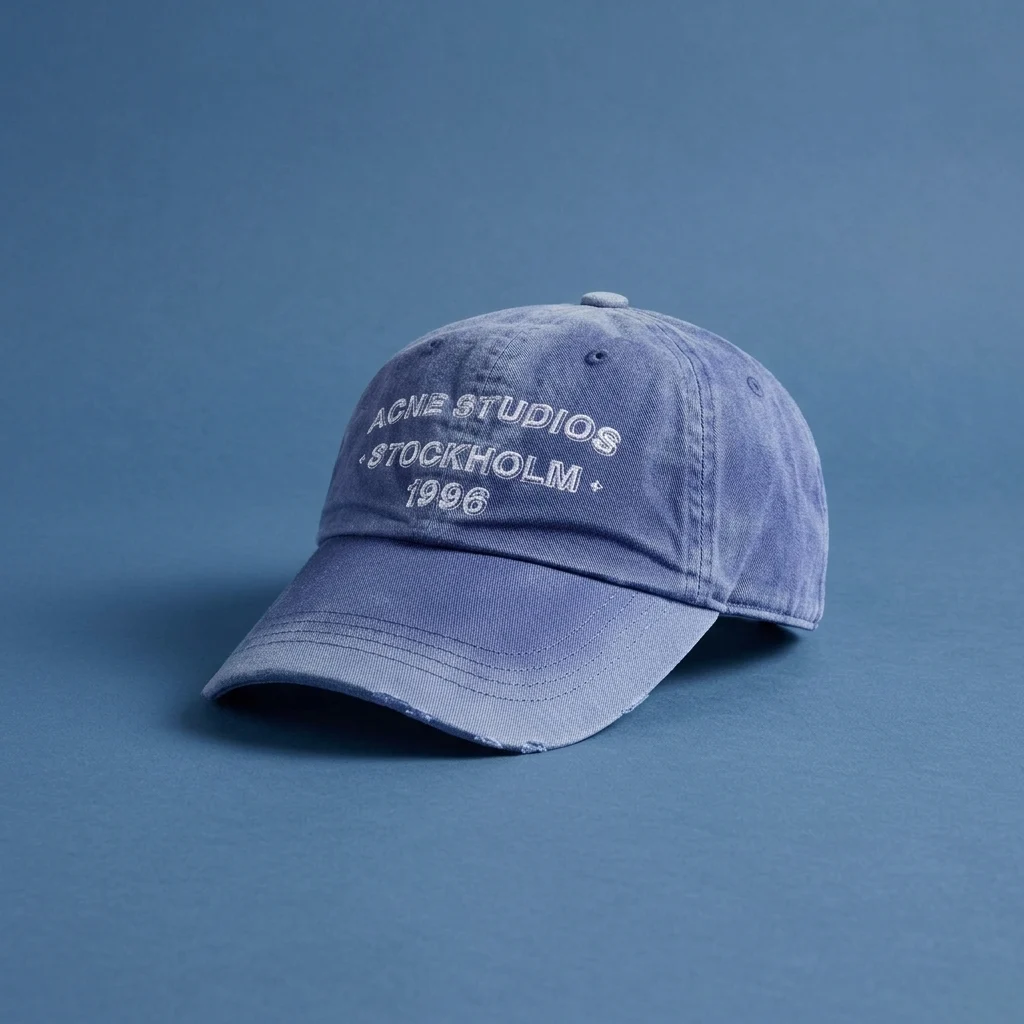 Acne Studios Washed Logo Cap - Navy