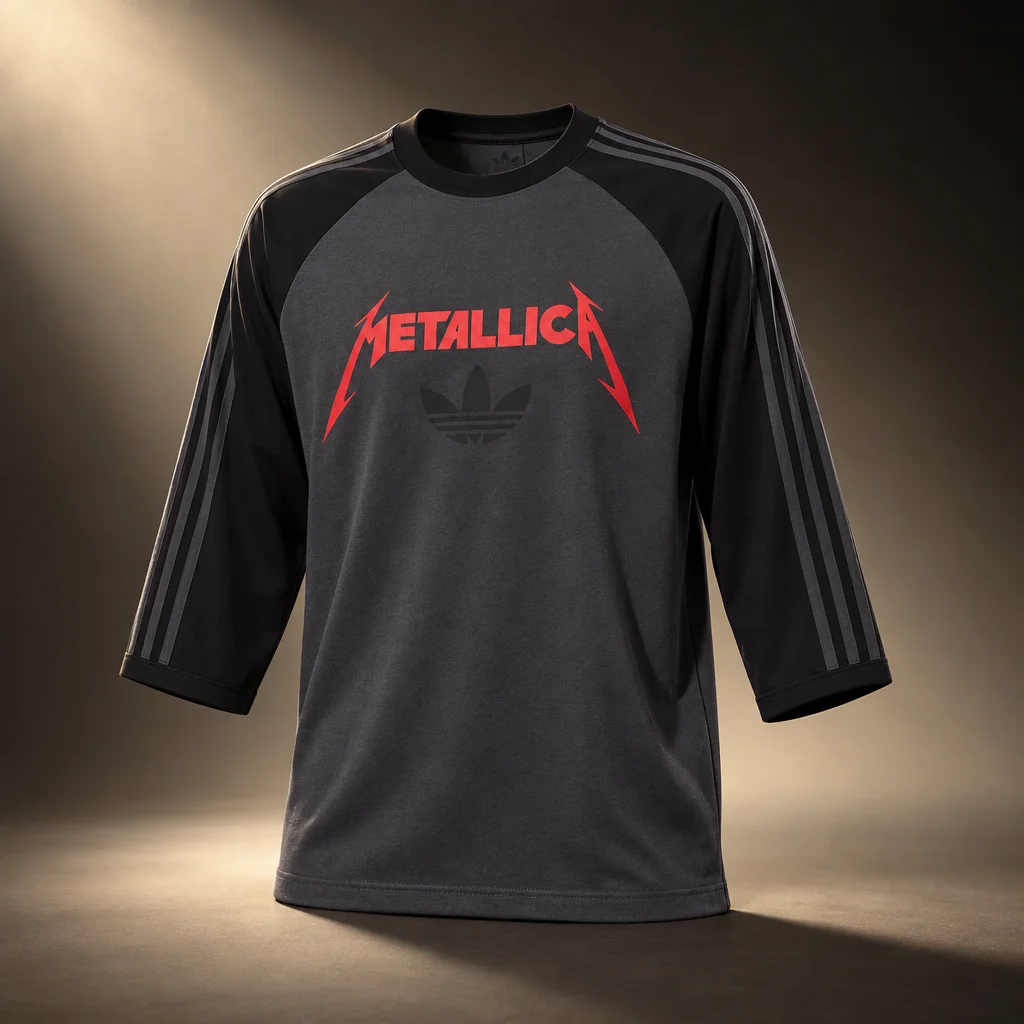 Adidas Originals x Metallica Unisex 3/4 Sleeve Cali Tee Grey