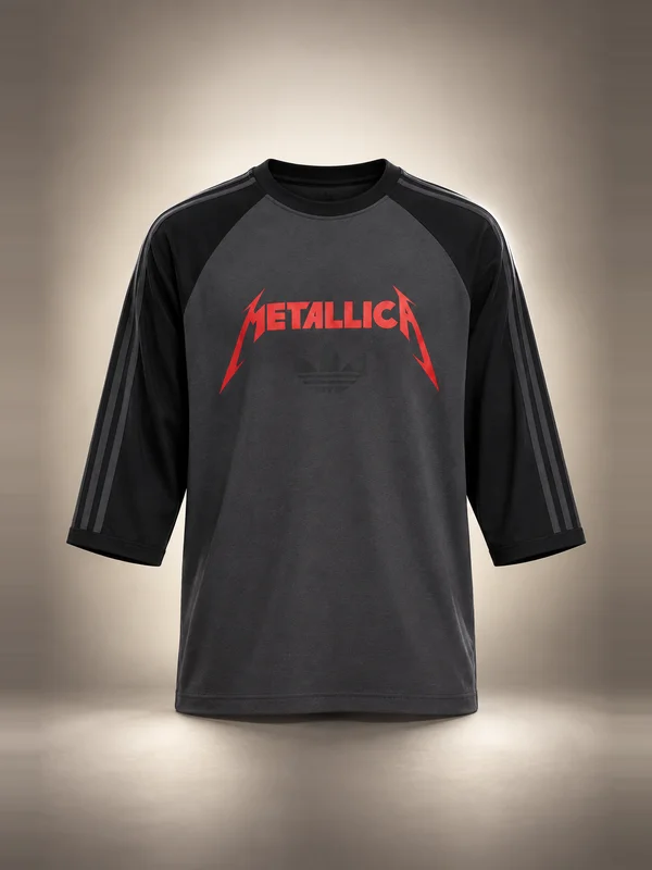 Adidas Originals x Metallica Unisex 3/4 Sleeve Cali Tee Grey