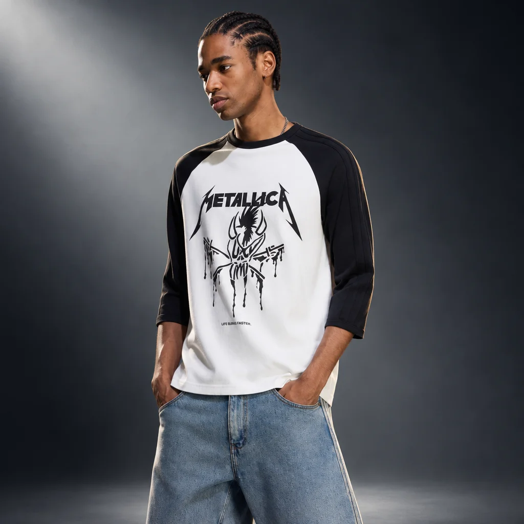 Adidas Originals x Metallica Unisex 3/4 Sleeve Cali Tee White