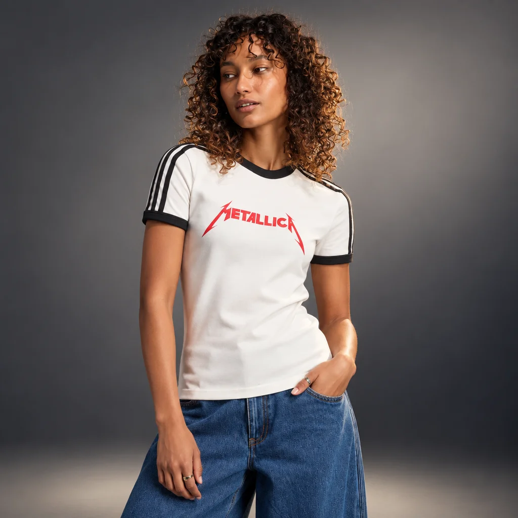 Adidas Originals x Metallica Women's Ringer Tee White