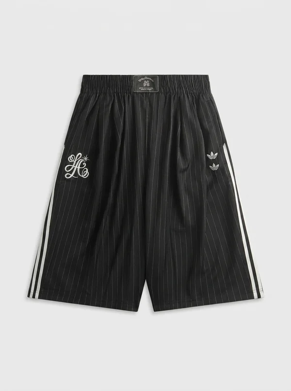 adidas x Willy Chavarria Pinstripe Long Short - Black