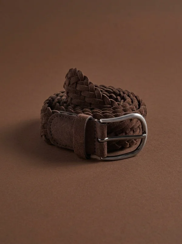 Anderson's Suede Woven Belt - Brown