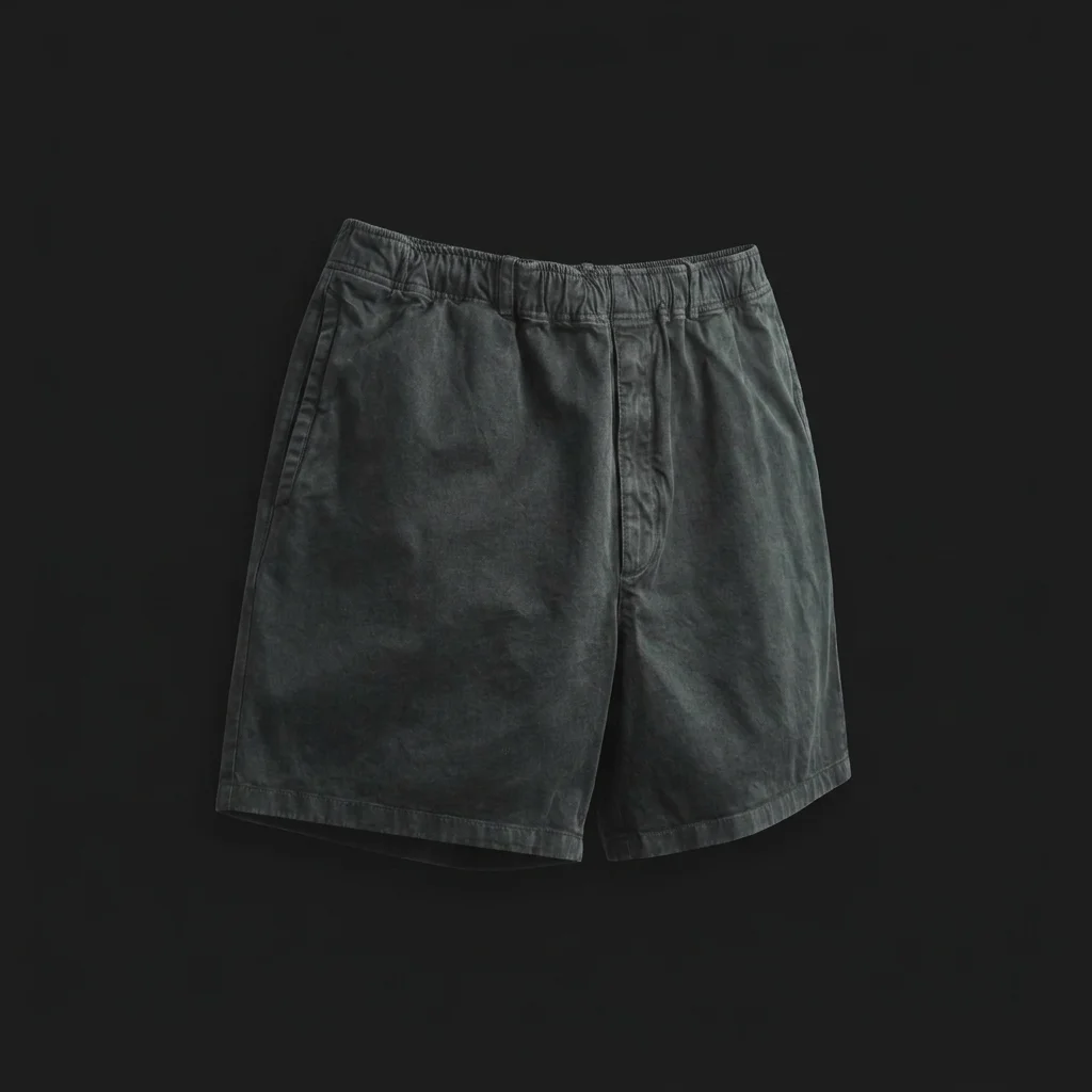 Auralee Garment-Dyed Finx Light Chino Short - Black