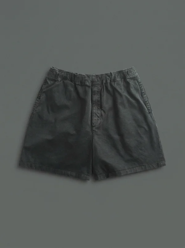Auralee Garment-Dyed Finx Light Chino Short - Black
