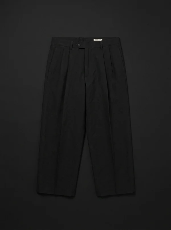 Auralee Wool Cotton Linen Ox Short - Black