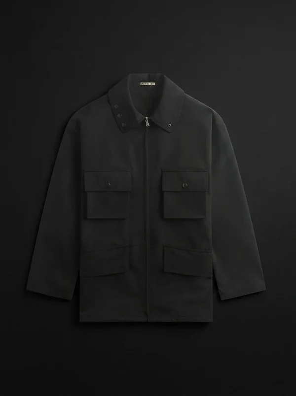 Auralee Wool Max Canvas Blouson - Black