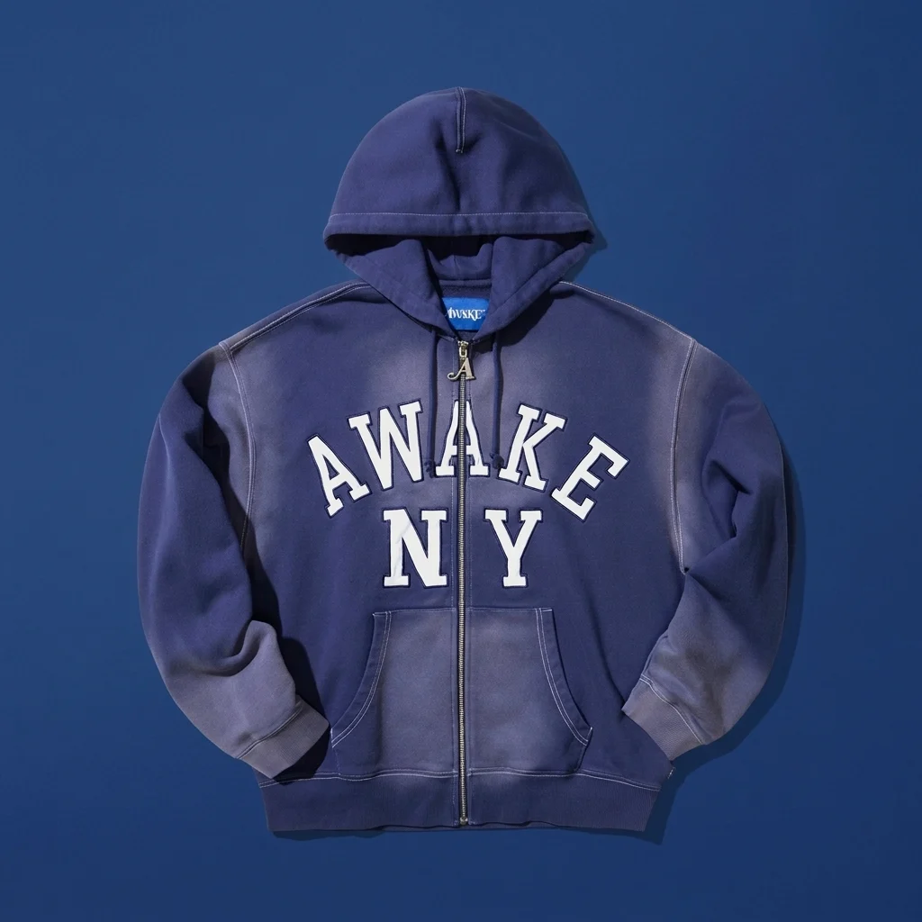 Awake NY Collegiate Arch Zip Hoodie - Navy
