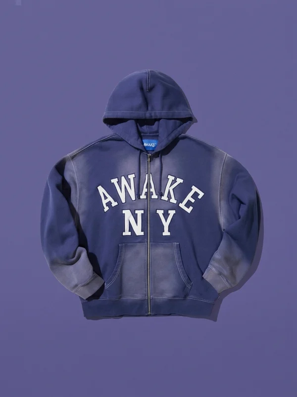 Awake NY Collegiate Arch Zip Hoodie - Navy