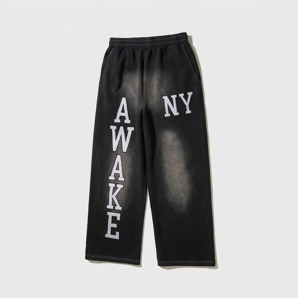 Awake NY Collegiate Open Hem Sweatpant - Black