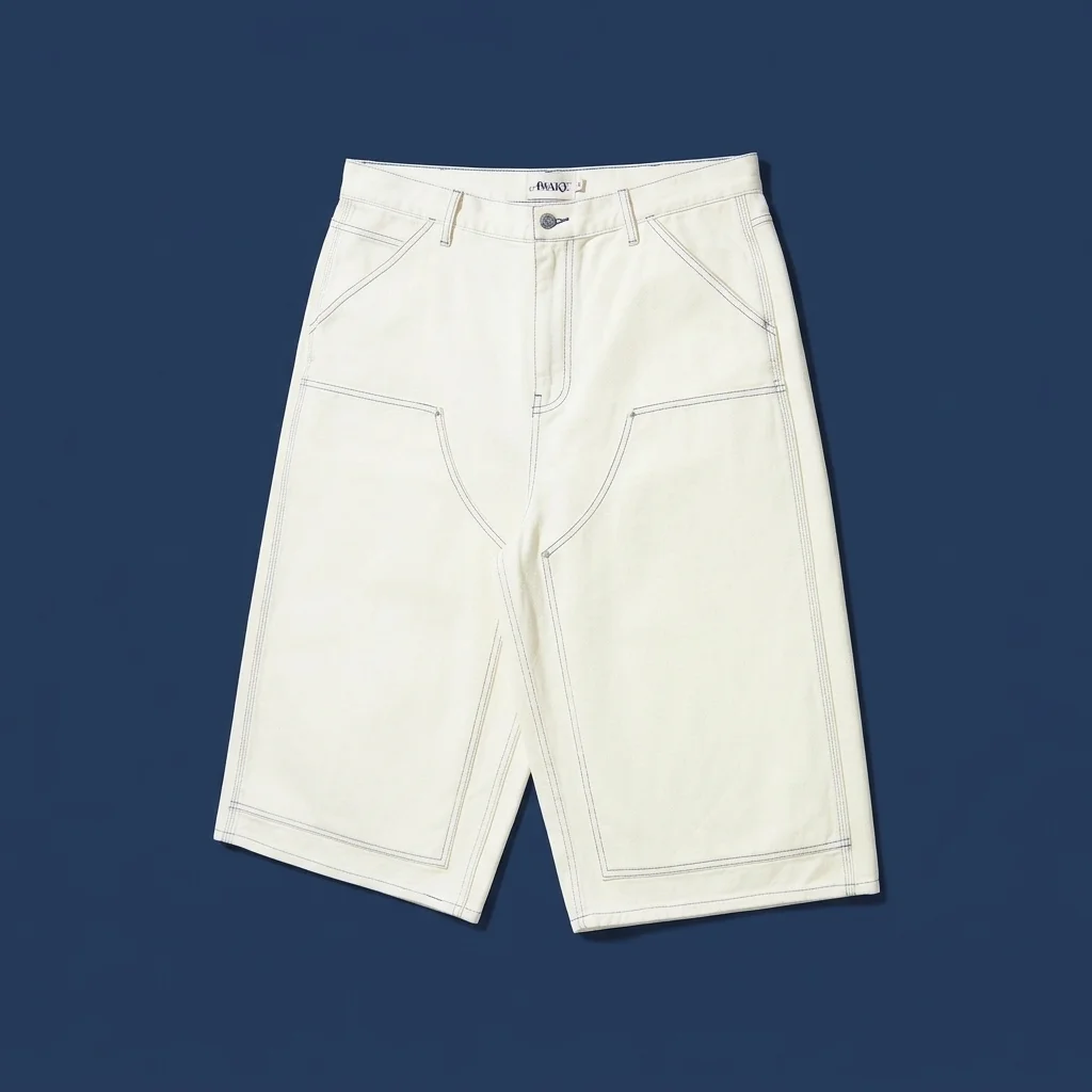 Awake NY Double Knee Jort - Cream