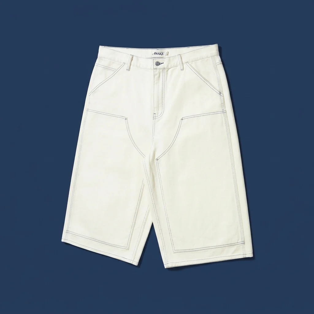 Awake NY Double Knee Jort - Cream