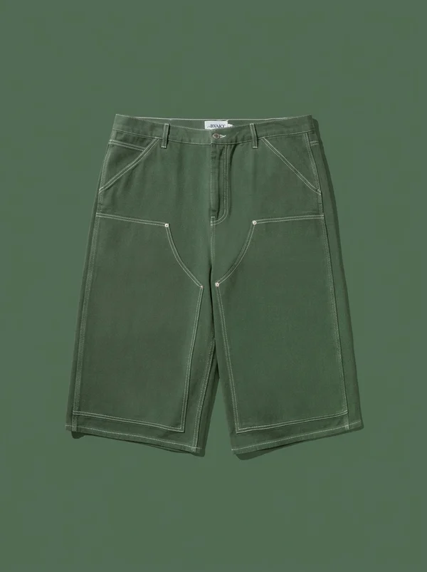 Awake NY Double Knee Jort - Green