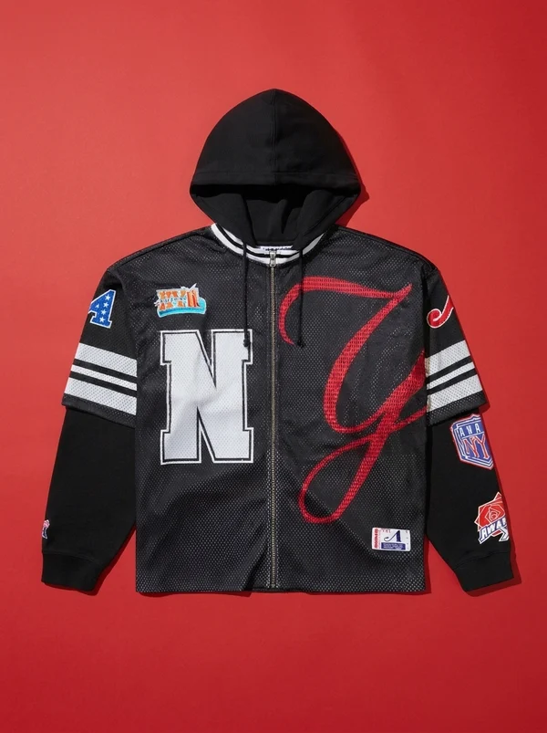 Awake NY Headcrack Champs Jersey Zip Hoodie - Black