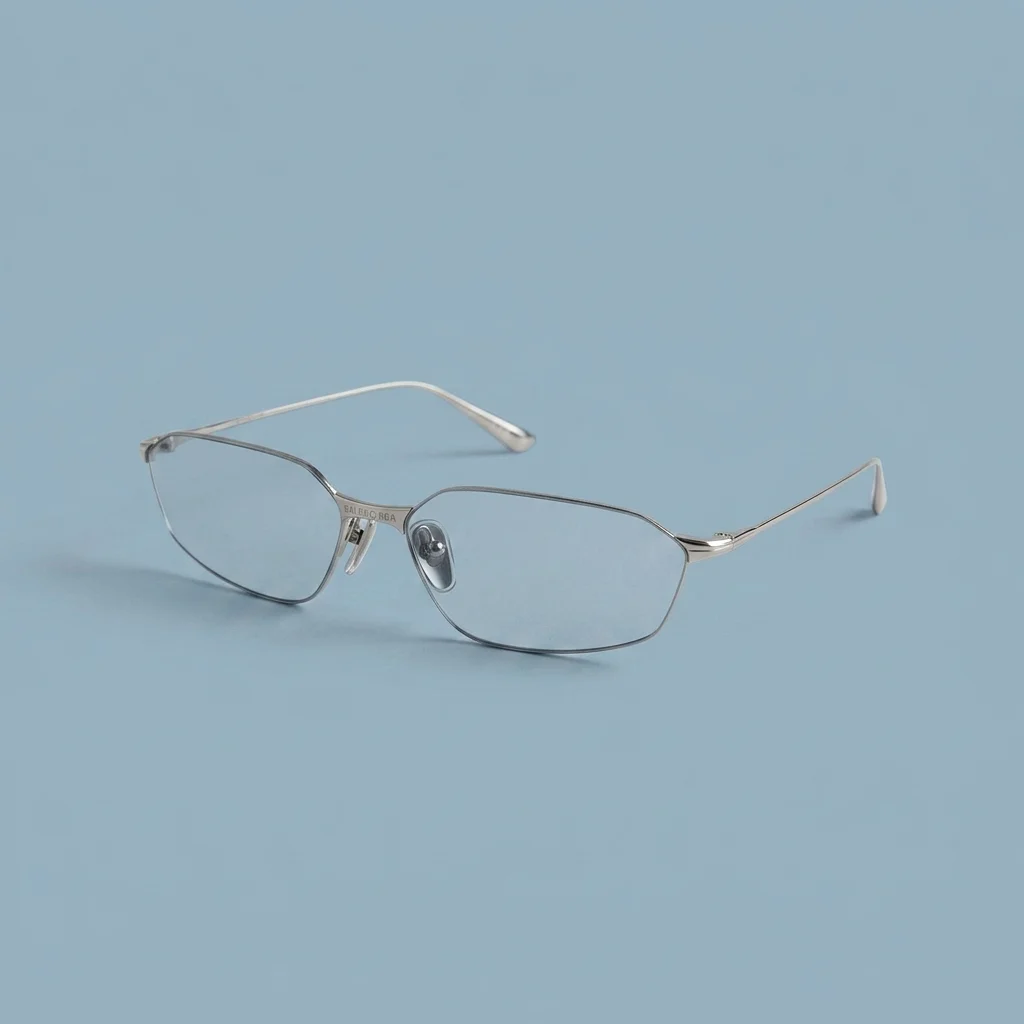 Balenciaga BB0412S Metal Sunglasses - Ruthenium / Light Blue