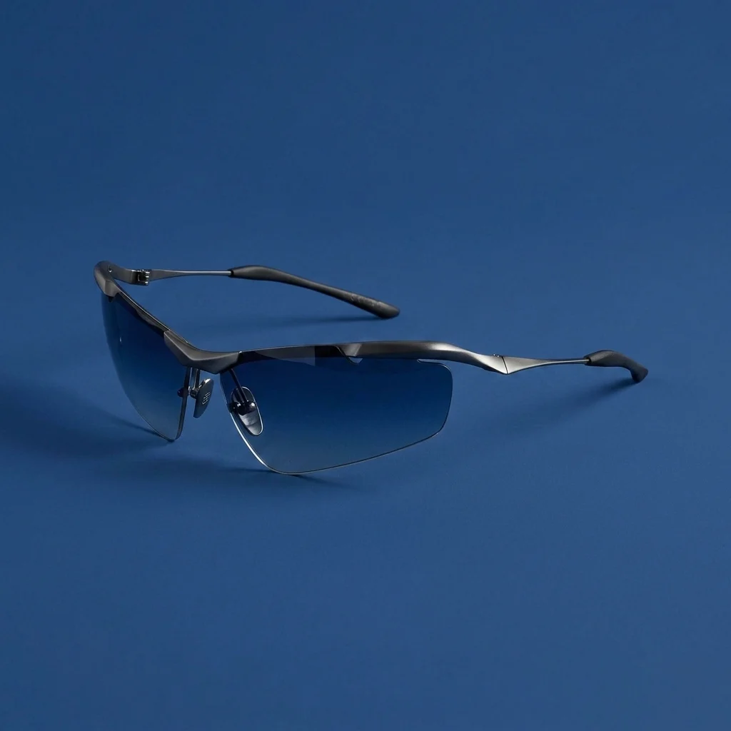 Balenciaga BB0462S Metal Sunglasses - Ruthenium / Blue