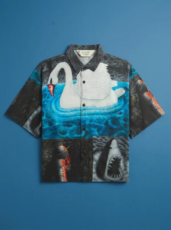 Brain Dead Copia Short Sleeve Button Down Shirt - Black Multi