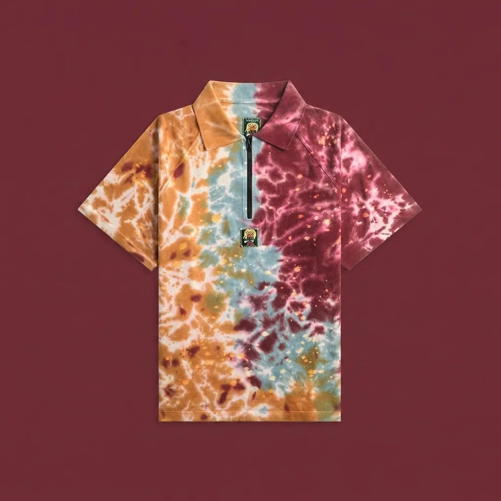 Brain Dead Dyed Short Sleeve Boxed Pique Polo - Terracotta