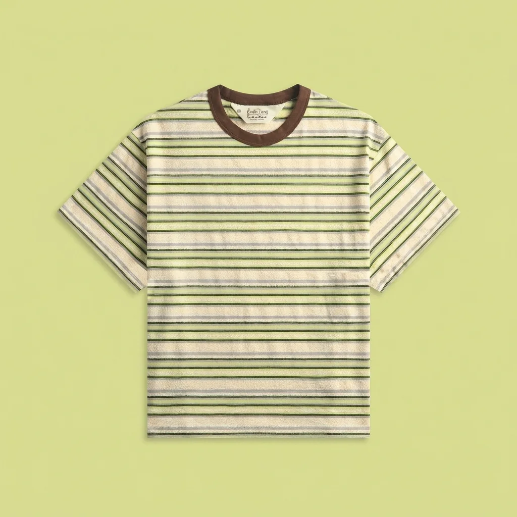 Brain Dead Looped Stripe Tee - Green / Multi