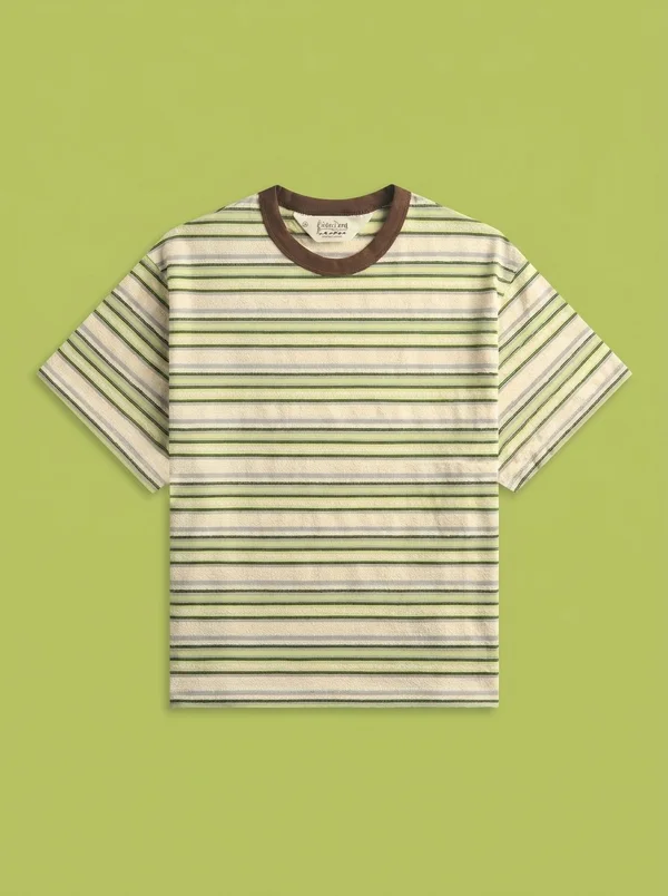 Brain Dead Looped Stripe Tee - Green / Multi
