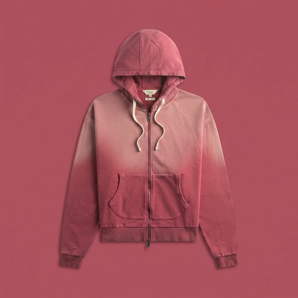 Brain Dead Padded Elbow Zip-Up Hoodie - Brick