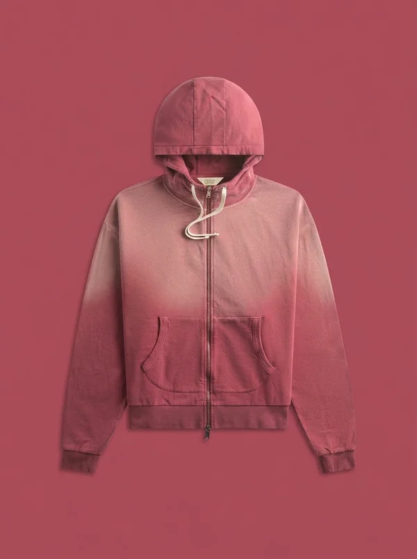 Brain Dead Padded Elbow Zip-Up Hoodie - Brick