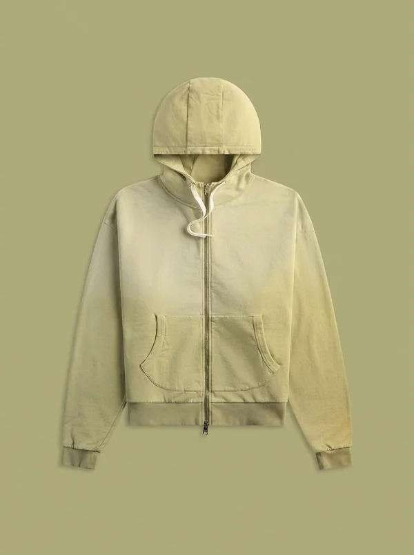 Brain Dead Padded Elbow Zip-Up Hoodie - Sand