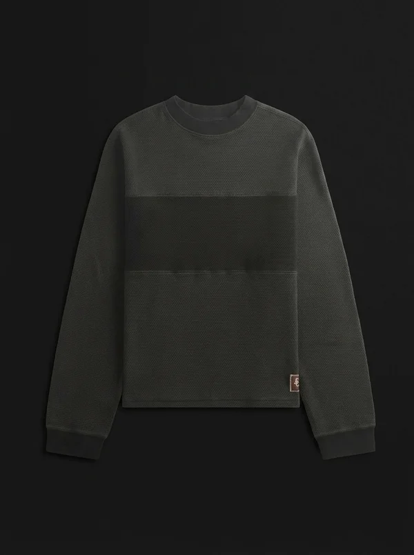 Brain Dead Thermal Long Sleeve Tee - Charcoal