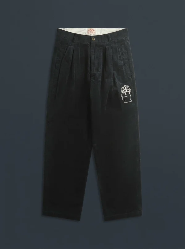 Brain Dead x Brooks Brothers California Pleated Corduroy Trouser - Midnight Blue
