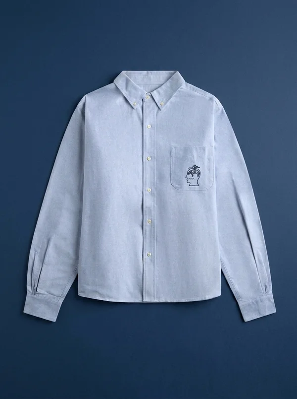 Brain Dead x Brooks Brothers California Selvedge Oxford Button Up - Blue
