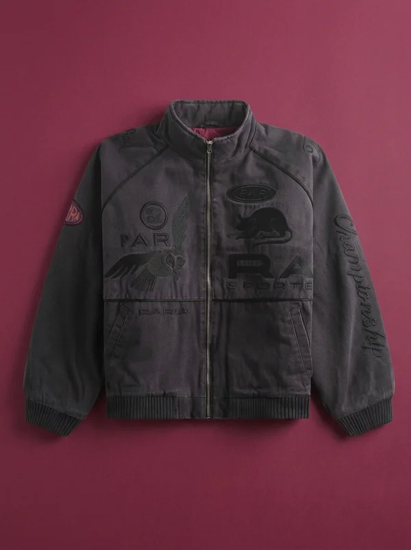 by Parra Owl Meets Rat Racing Jacket - Blue