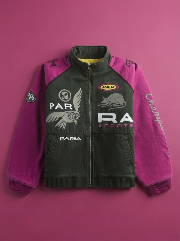 by Parra Owl Meets Rat Racing Jacket - Purple / Pink