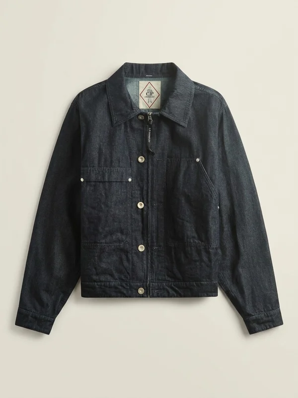 C.P. Company 3/1 Denim Zip Jacket - Denim Blue