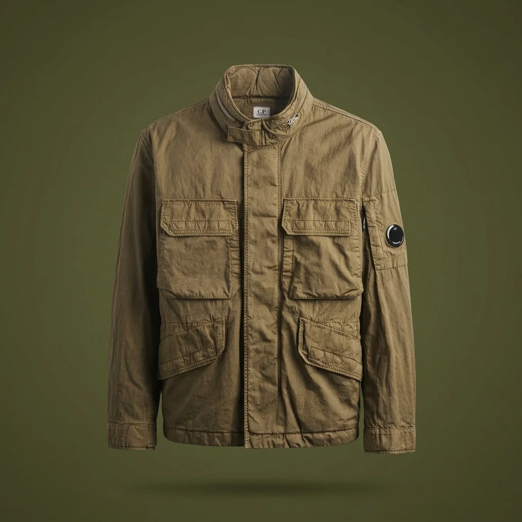 C.P. Company 50 Fili Wax Field Jacket - Dried Herb