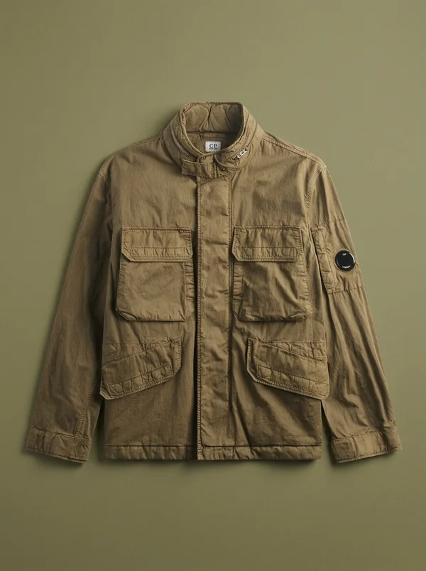 C.P. Company 50 Fili Wax Field Jacket - Dried Herb
