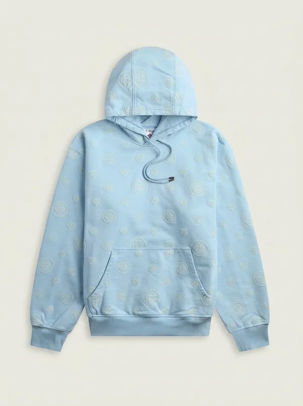 Casablanca Applique Monogram Hooded Sweatshirt - Blue