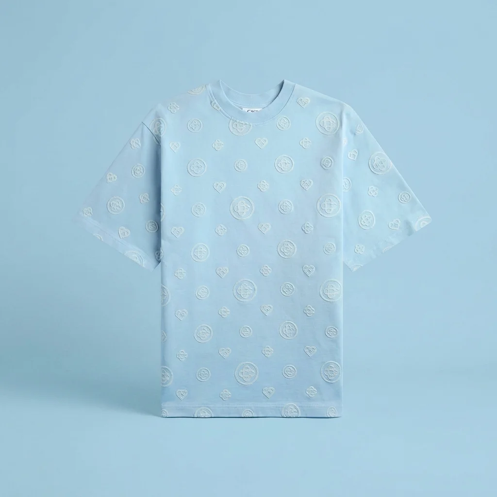 Casablanca Applique Monogram Oversized Short Sleeve Tee - White