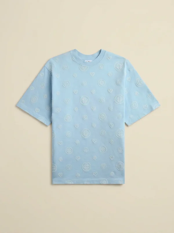 Casablanca Applique Monogram Oversized Short Sleeve Tee - White