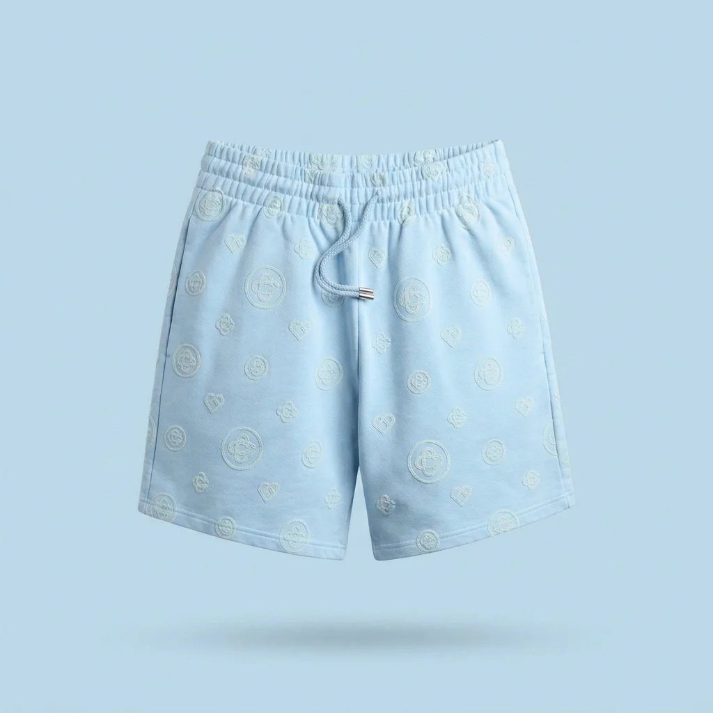 Casablanca Applique Monogram Sweatshort - Blue