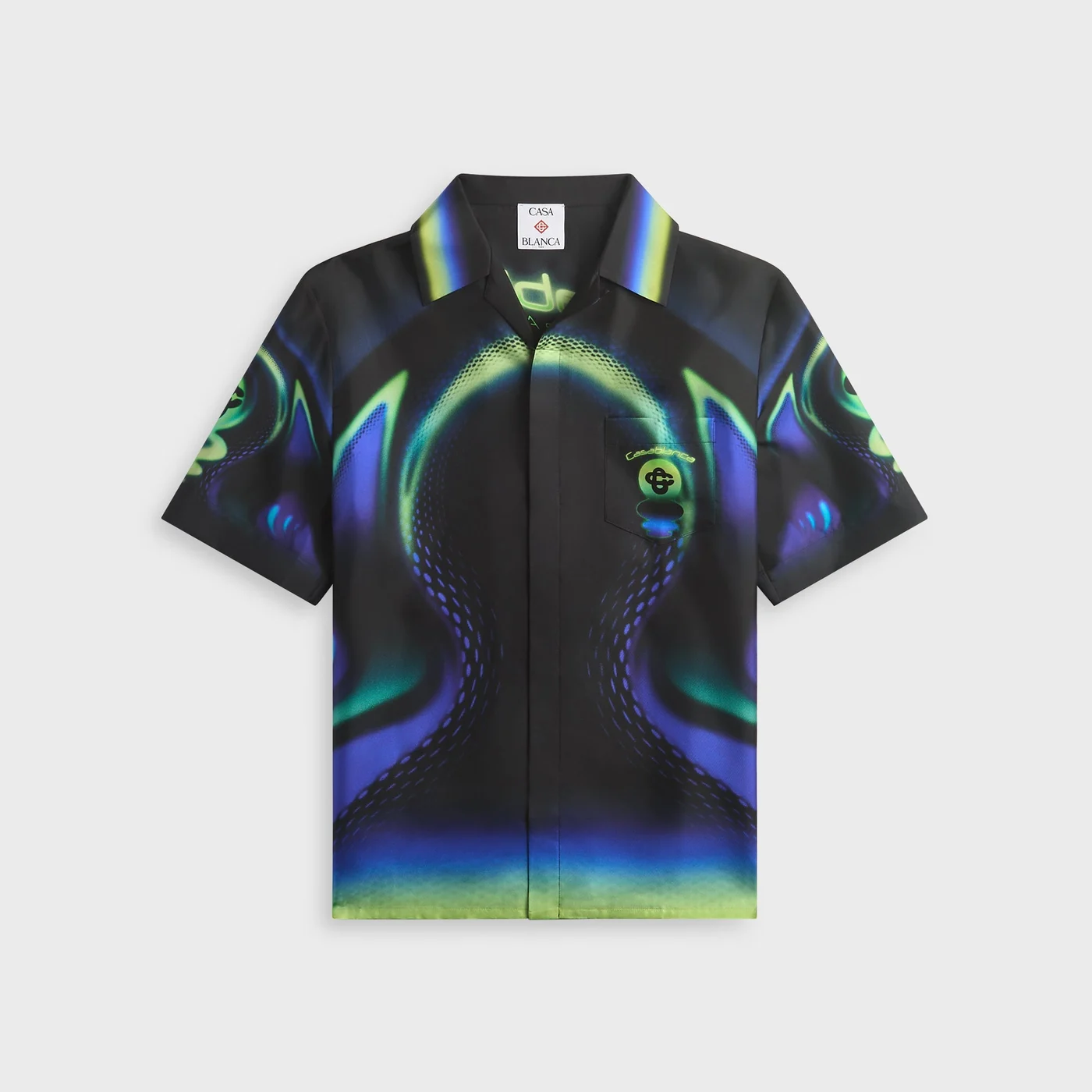 Casablanca Dots Short Sleeve Linen Shirt - White