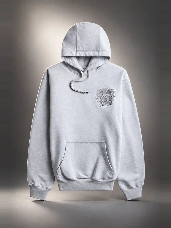 Casablanca Eveil Ancestral Applique Classic Hoodie - Grey Marle