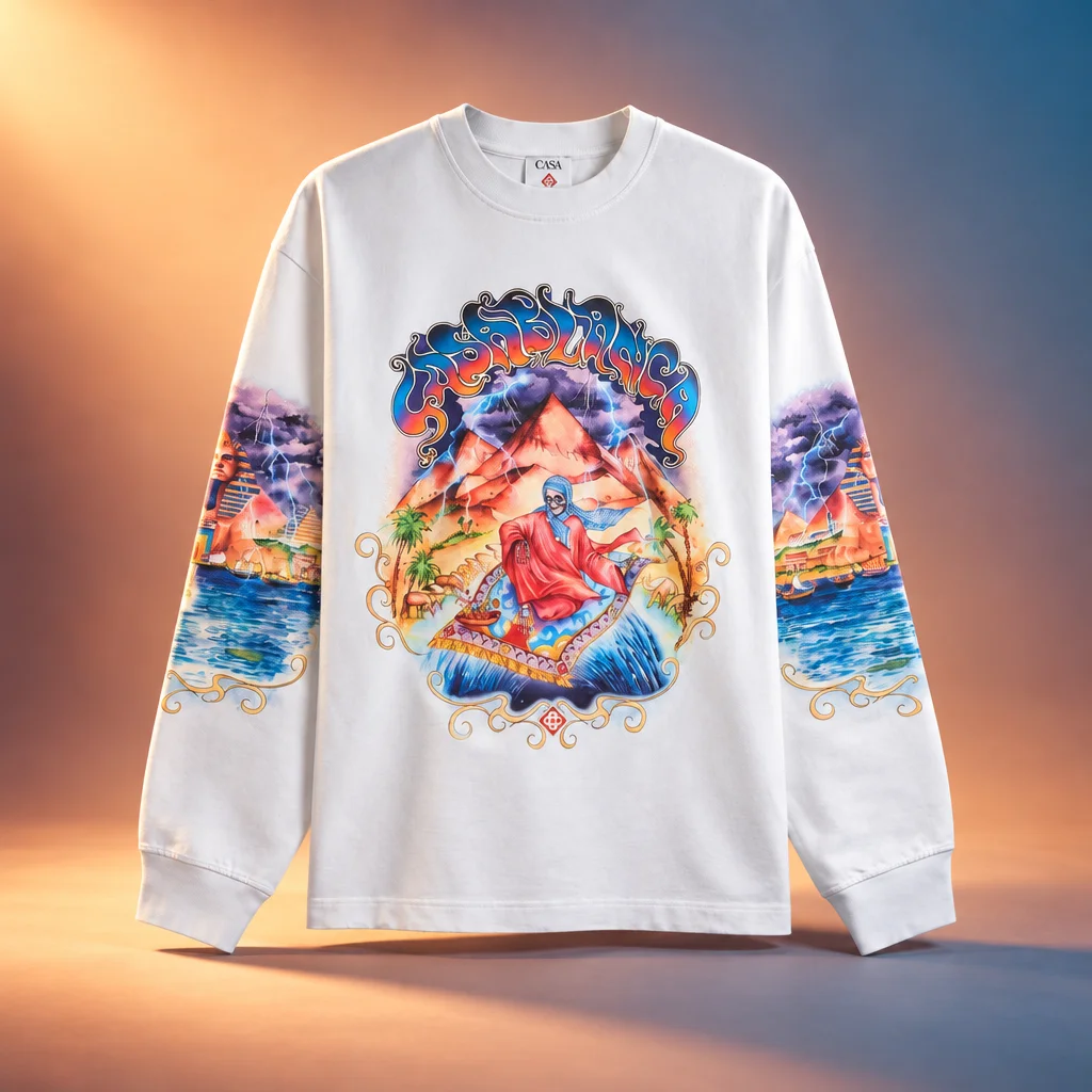 Casablanca Eveil Ancestral Long Sleeve Tee - Bright White