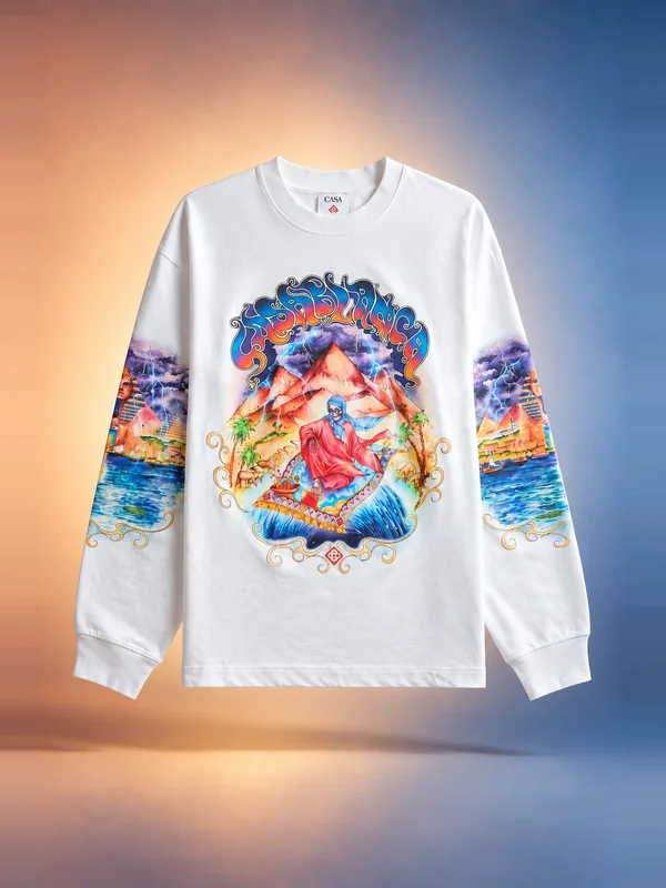 Casablanca Eveil Ancestral Long Sleeve Tee - Bright White