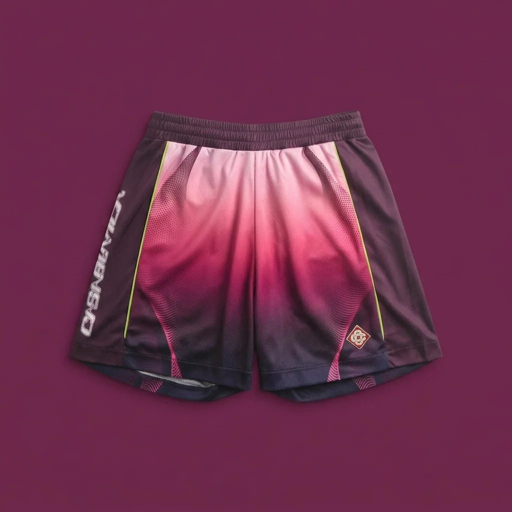 Casablanca Gradient Football Short - Aubergine