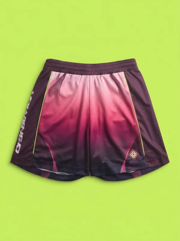 Casablanca Gradient Football Short - Aubergine