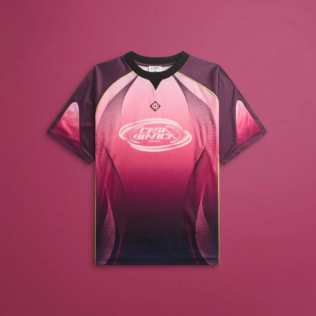 Casablanca Gradient Short Sleeve Football Jersey - Aubergine