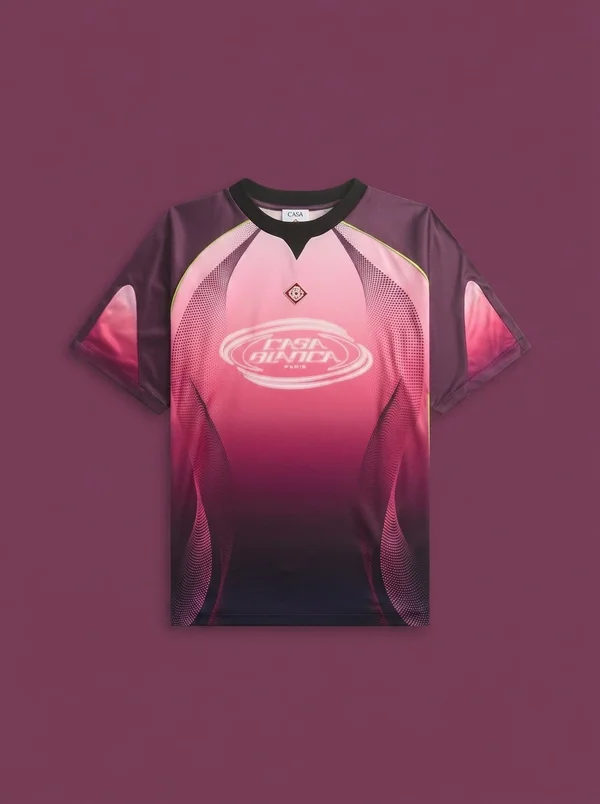 Casablanca Gradient Short Sleeve Football Jersey - Aubergine